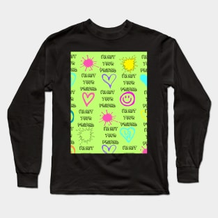 i'm not your friend design graffiti fluorescent green Long Sleeve T-Shirt